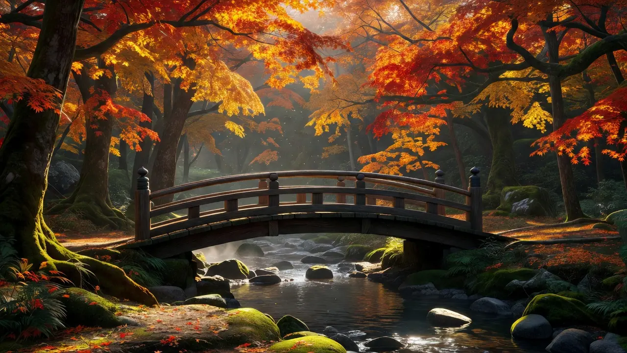 紅葉の落ち着いた光